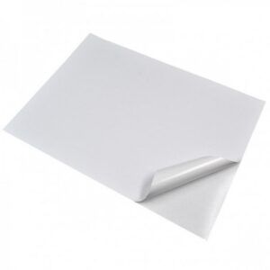 Papel adhesivo Trasera Negra blanco brillo FASSON
