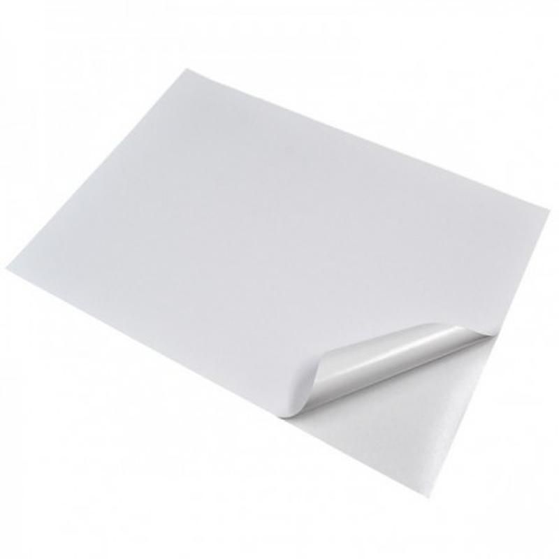 Papel adhesivo Trasera Negra blanco brillo FASSON